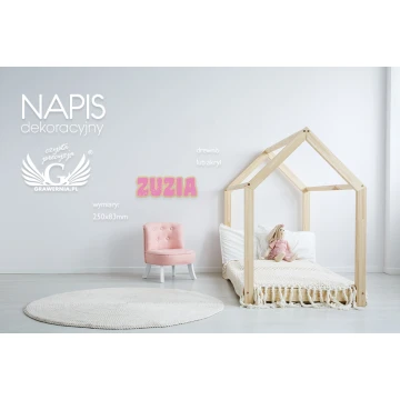 Napis dekoracyjny z imieniem dziecka - kolorowy druk UV - NAP009