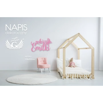 Napis dekoracyjny z imieniem dziecka - kolorowy druk UV - NAP021