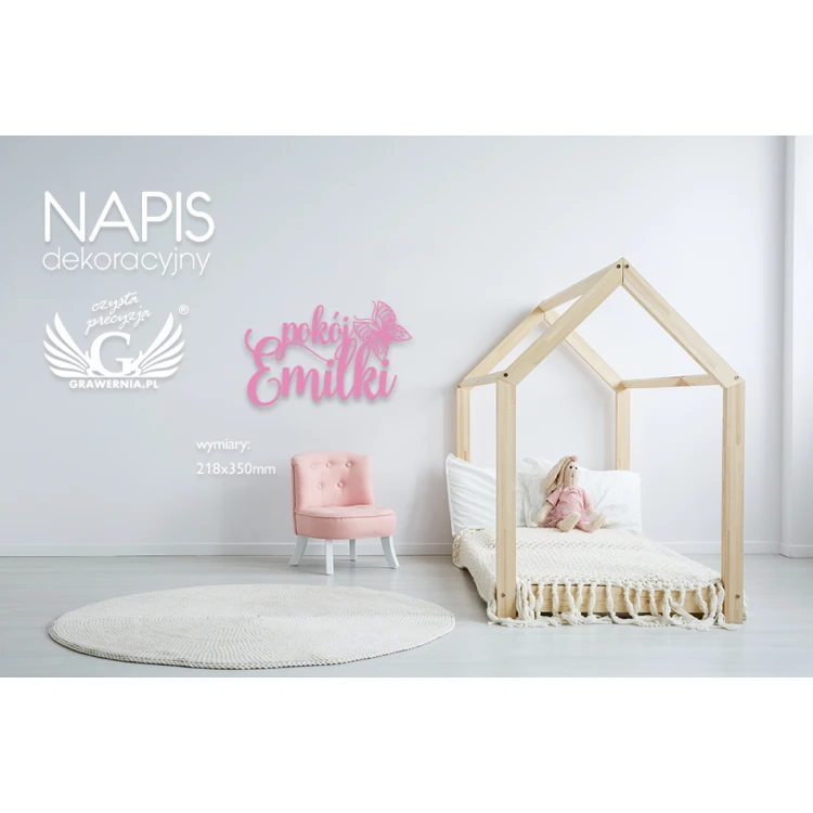 Napis dekoracyjny z imieniem dziecka - kolorowy druk UV - NAP021