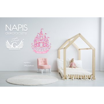 Napis dekoracyjny - zamek - kolorowy druk UV - NAP007