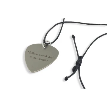 Naszyjnik gitarzysty i gitarzystki - kostka do gry na gitarze z własną grafiką i tekstem - stal - KG06