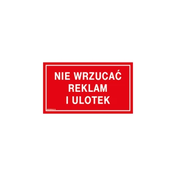 Nie wrzucać reklam i ulotek - tabliczka wym. 210x120mm - PVC - kolorowy druk UV - TAB180