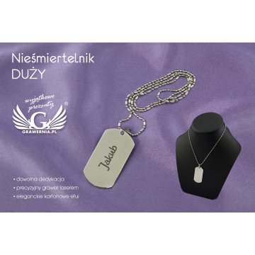 NIEŚMIERTELNIK DUŻY - metalowy z dowolnym grawerem