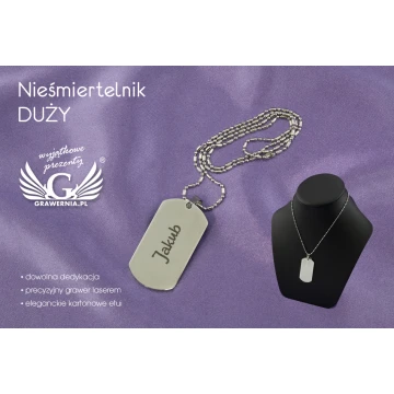 NIEŚMIERTELNIK DUŻY - metalowy z dowolnym grawerem