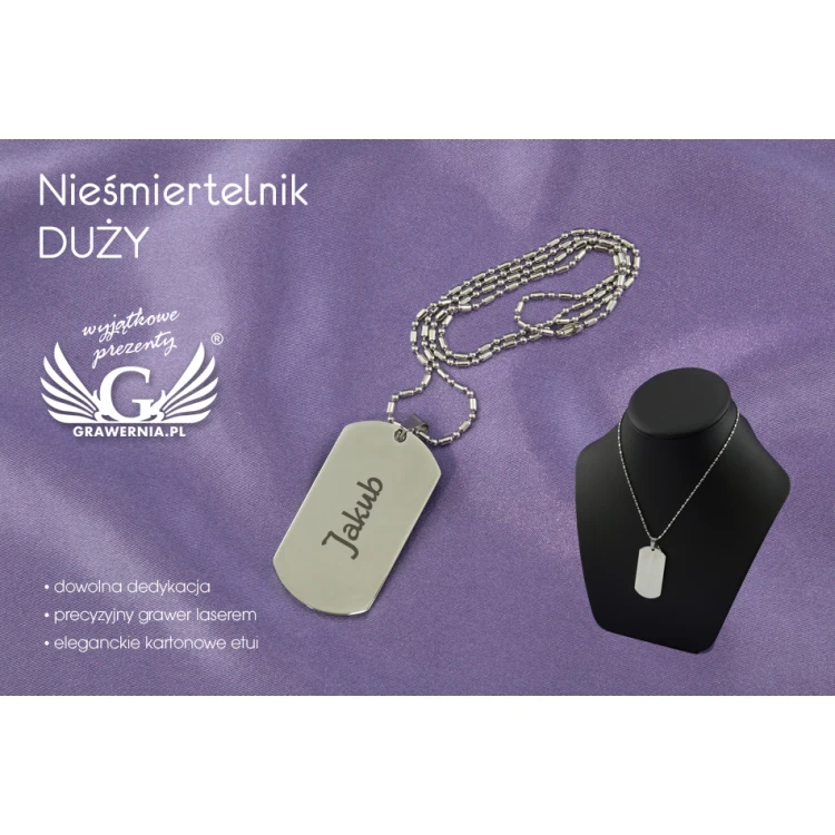 NIEŚMIERTELNIK DUŻY - metalowy z dowolnym grawerem
