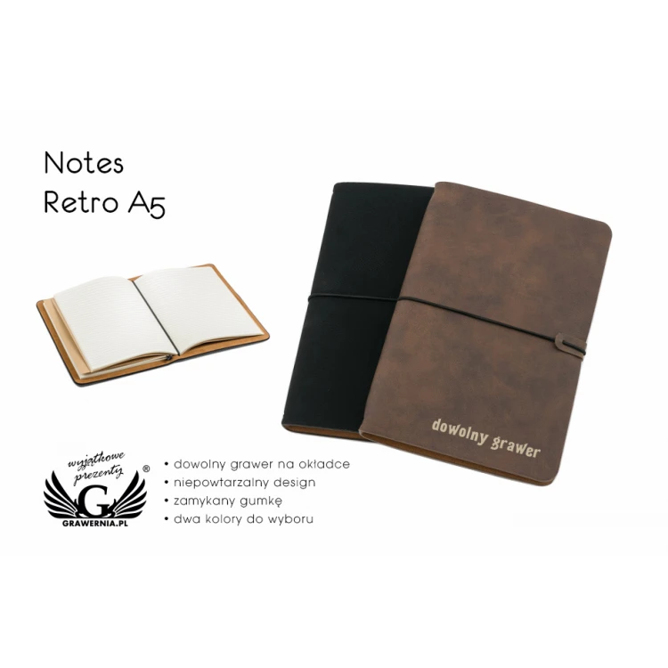 Notes Retro A5 z Twoim grawerem - NOT005