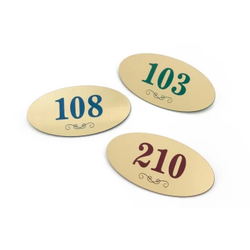 Numeracja drzwi - ELIPSA - złoty z kolorowym grawerem - ND020 - wym. 100x50mm