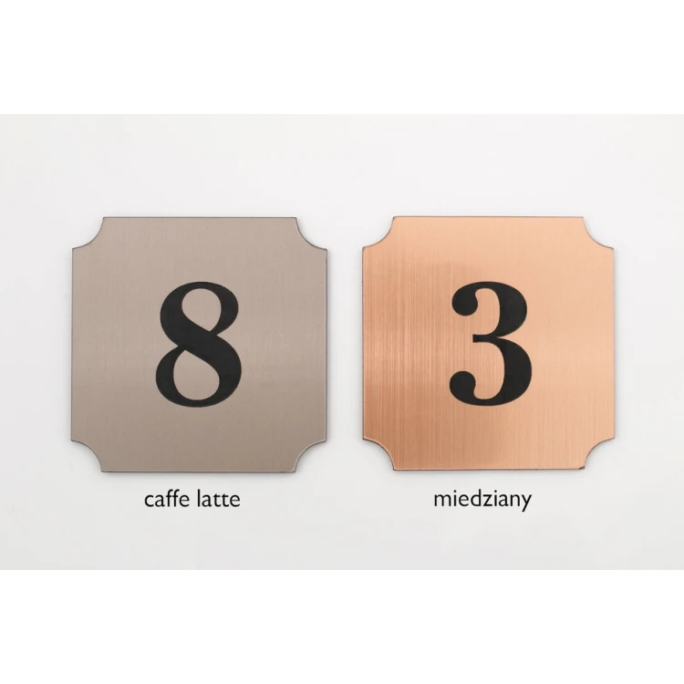 Numeracja drzwi - miedziany lub caffe latte - ND017 - wym. 50x50mm
