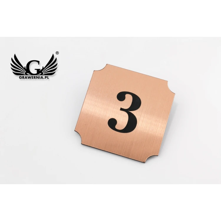 Numeracja drzwi - miedziany lub caffe latte - ND017 - wym. 50x50mm