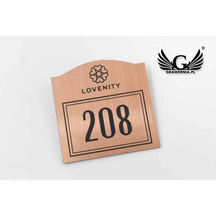 Numeracja drzwi - miedziany lub caffe latte - ND022 - wym. 70x70mm