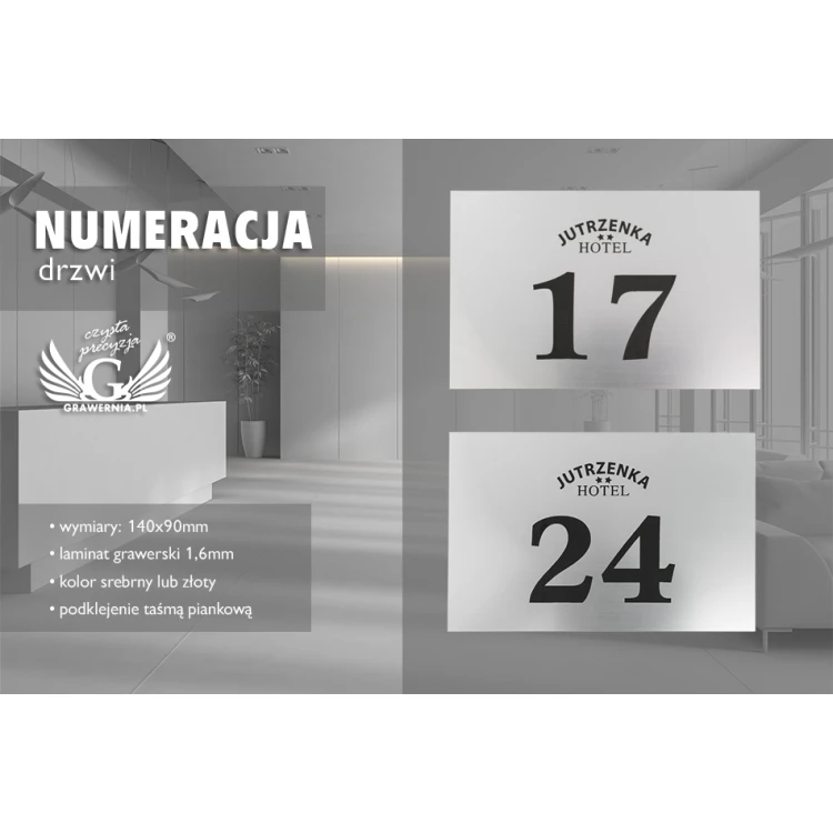 Numeracja drzwi - ND003 - wym. 140x90mm