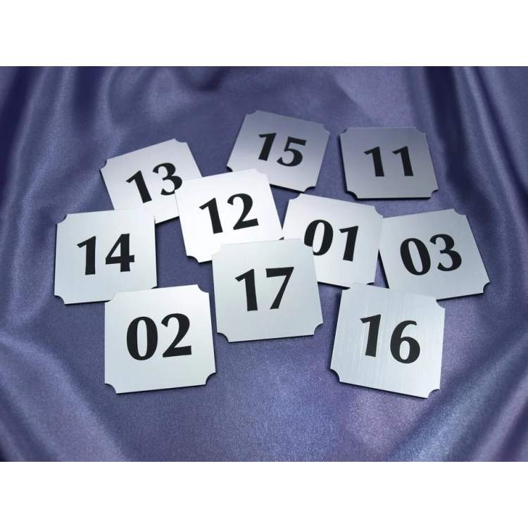 Numeracja drzwi - Srebrna - ND011 - wym. 50x50mm