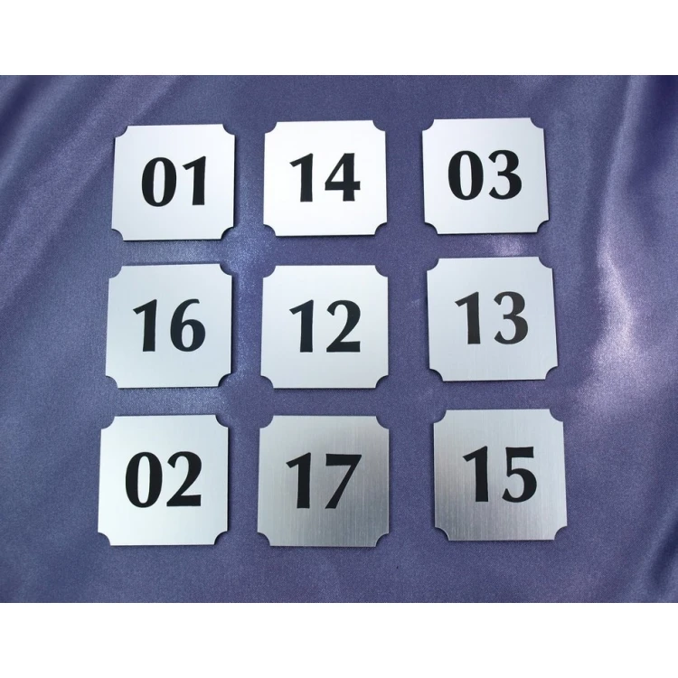 Numeracja drzwi - Srebrna - ND011 - wym. 50x50mm
