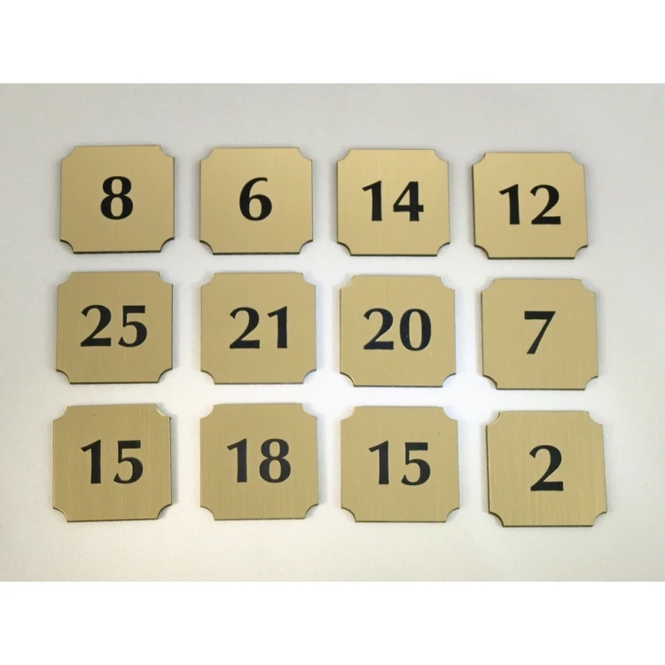 Numeracja drzwi - Złota - ND005 - wym. 50x50mm