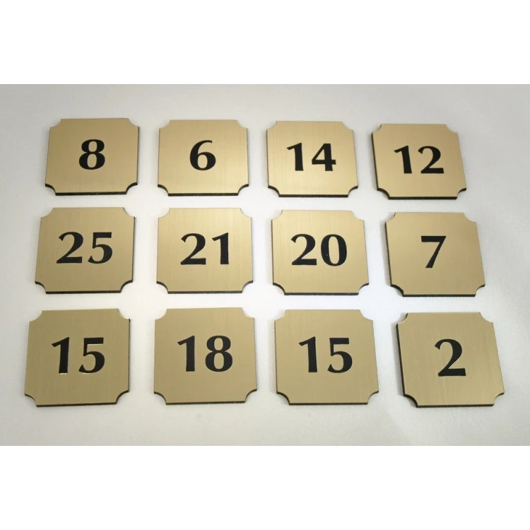Numeracja drzwi - Złota - ND005 - wym. 50x50mm