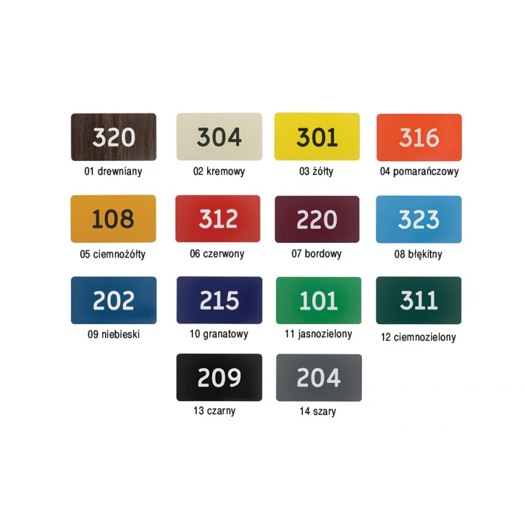 Numeracja na drzwi Multicolor - wymiary: 90x50mm - ND024