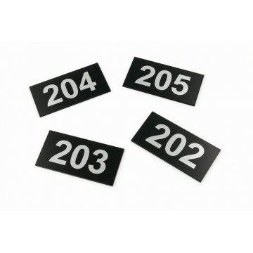 Numeracja na drzwi - wym. 100x50mm - srebrny laminat grawerski 3mm z nadrukiem UV - TAB250 