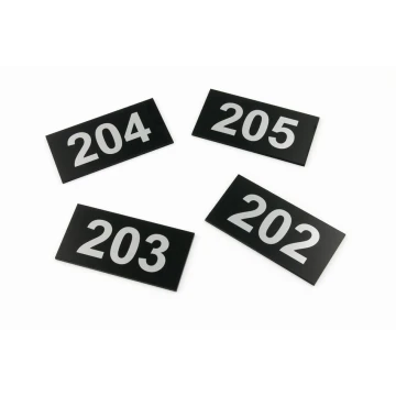 Numeracja na drzwi - wym. 100x50mm - srebrny laminat grawerski 3mm z nadrukiem UV - TAB250 