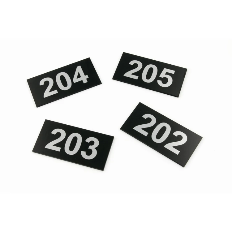 Numeracja na drzwi - wym. 100x50mm - srebrny laminat grawerski 3mm z nadrukiem UV - TAB250 