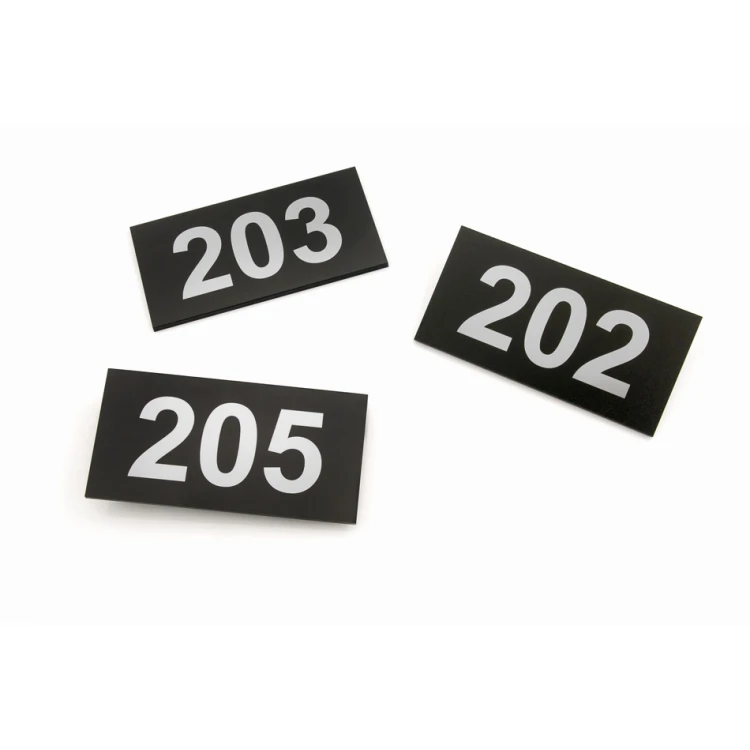 Numeracja na drzwi - wym. 100x50mm - srebrny laminat grawerski 3mm z nadrukiem UV - TAB250 