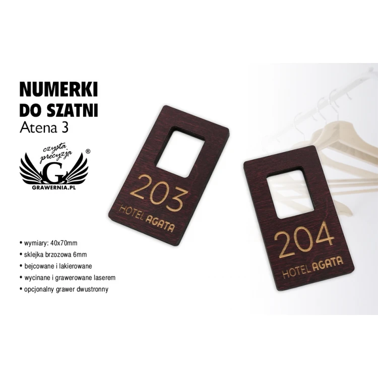 Numerki do szatni - kolor Ciemna Wiśnia - Atena 3