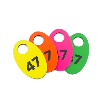 Numerki do szatni grawerowane - OWAL NEON - wym. 30x50mm - grubość 1.6mm - NSZ008