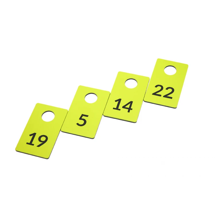 Numerki do szatni grawerowane - PROSTOKĄT NEON - wym. 30x50mm - grubość 1.6mm - NSZ009