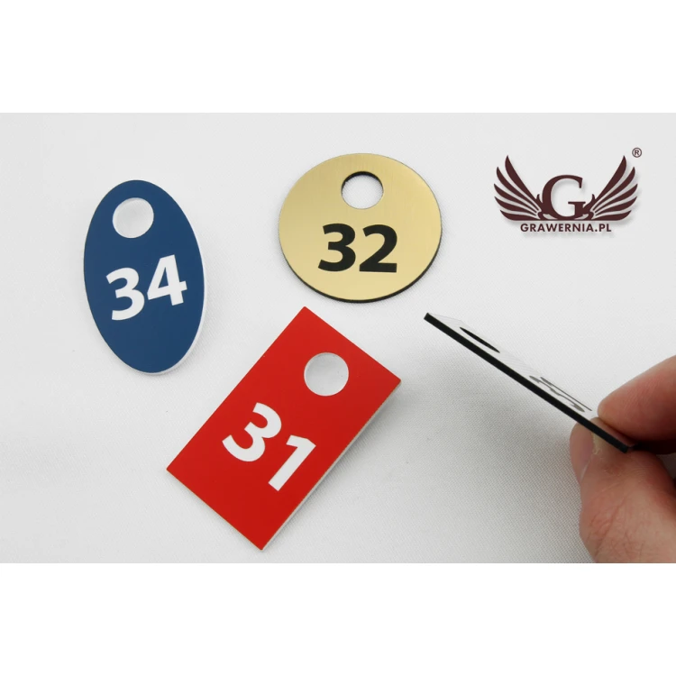 Numerki do szatni - różne kolory - trzy wersje do wyboru - grubość 1.6mm