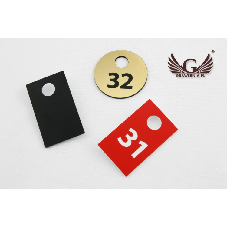 Numerki do szatni - różne kolory - trzy wersje do wyboru - grubość 1.6mm