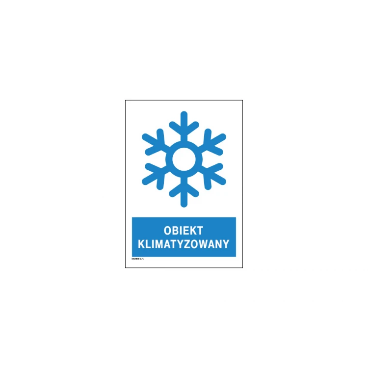 Obiekt klimatyzowany - tabliczka wym. 210x300mm - PVC - kolorowy druk UV - TAB183