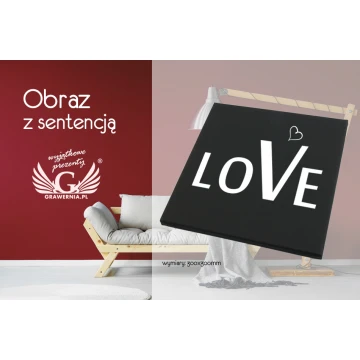 Obraz z dowolną sentencją - cyfrowy druk UV - 300x300mm - OBR005