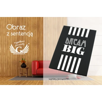 Obraz z dowolną sentencją - cyfrowy druk UV - 300x400mm - OBR007