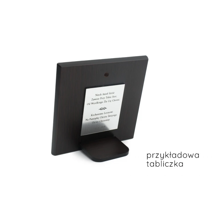 Obrazek srebrny Anioł Stróż na kładce wym. 14x10cm - DS41/2C