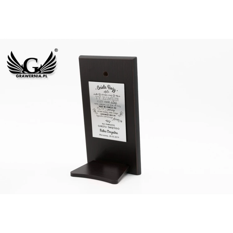 Obrazek srebrny Aniołki z latarenką nad dzieckiem 7,5x15 cm - DS22C/2C 