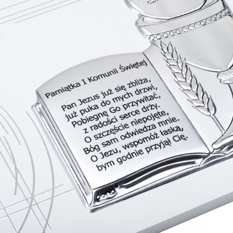 Obrazek srebrny Pamiątka Pierwszej Komunii Świętej -  wym. 14,5x11cm - DS110FJS/1