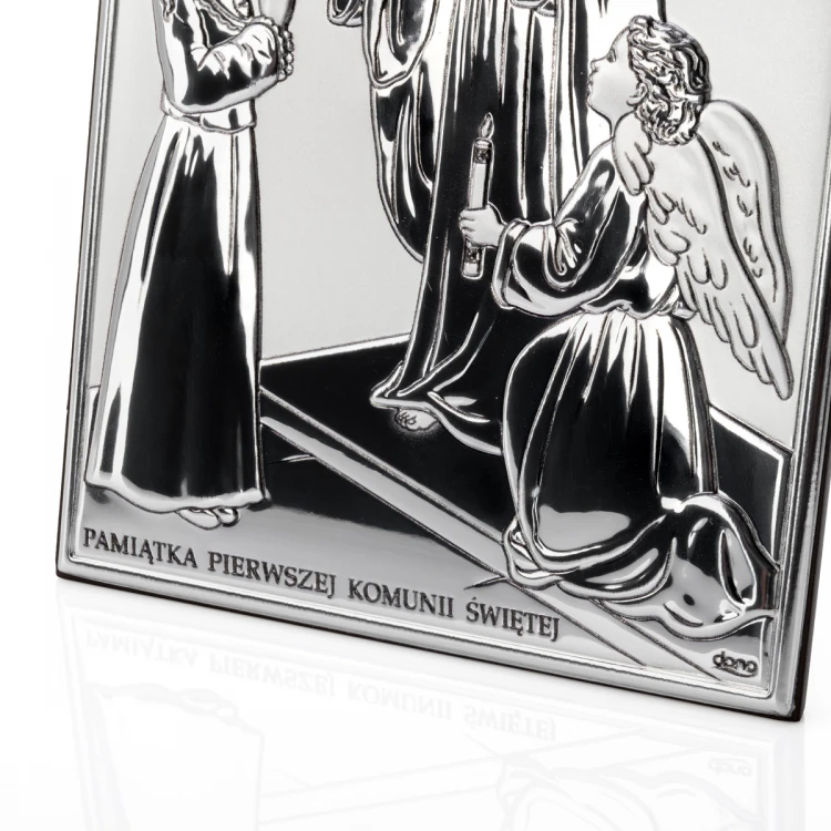 Obrazek srebrny Pamiątka Pierwszej Komunii Świętej dla dziewczynki wym. 10x14cm - DS31/2A