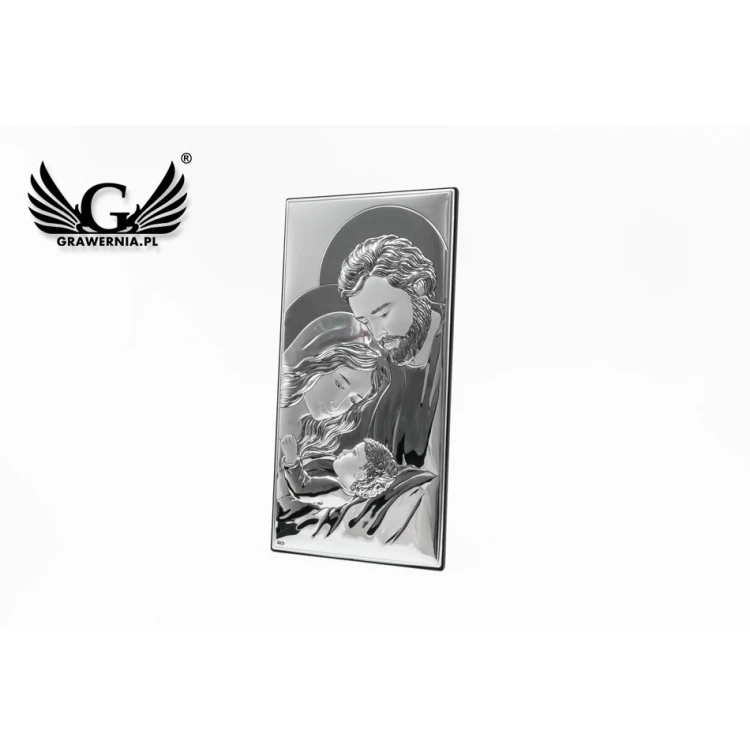 Obrazek Srebrny Święta Rodzina wym. 11x22 cm - DS12/3