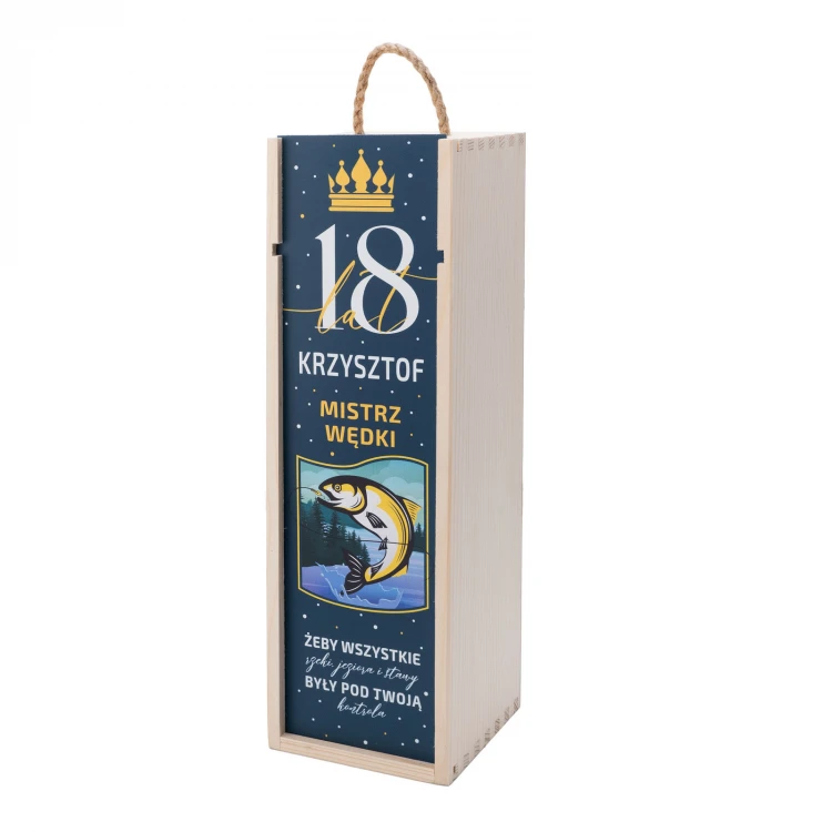 Prezent na 18 urodziny - drewniana skrzynka na alkohol  - SK083