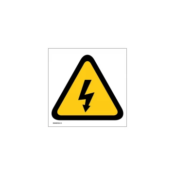 Ostrzeżenie przed napięciem elektrycznym - wym. 150x150mm - PVC - druk UV - BHP003