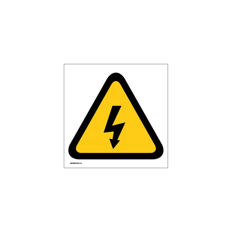 Ostrzeżenie przed napięciem elektrycznym - wym. 150x150mm - PVC - druk UV - BHP003