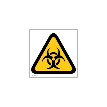 Ostrzeżenie przed skażeniem biologicznym - wym. 150x150mm - PVC - druk UV - BHP002