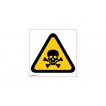 Ostrzeżenie przed substancjami toksycznymi - wym. 150x150mm - PVC - druk UV - BHP014