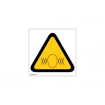 Ostrzeżenie przed wysokim poziomem hałasu - wym. 150x150mm - PVC - kolorowy druk UV - BHP015