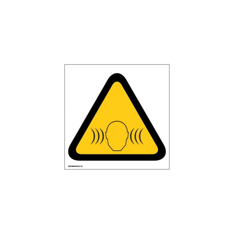Ostrzeżenie przed wysokim poziomem hałasu - wym. 150x150mm - PVC - kolorowy druk UV - BHP015