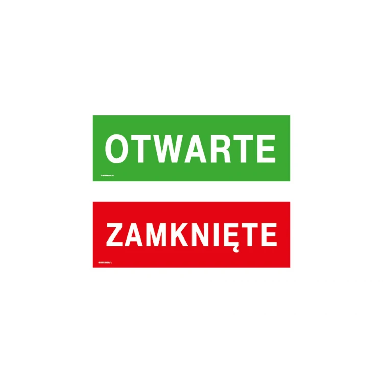 Otwarte/Zamknięte - tabliczka do sklepu wym. 300x100mm - PVC - kolorowy druk UV - TAB196