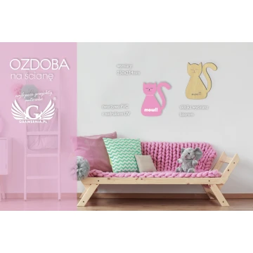 Ozdoba na ścianę - kot - cyfrowy druk UV - DEK006