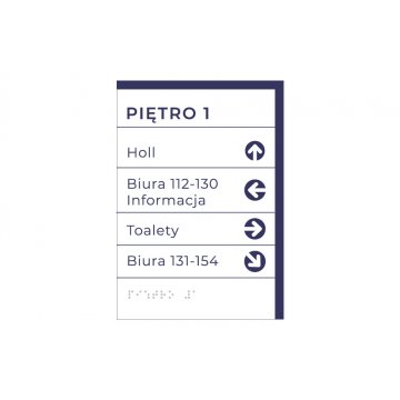 Oznaczenie pięter - tabliczka z pismem Braille'a - wym.140x200mm - PCW twarde - MAREN -TAB303