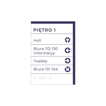 Oznaczenie pięter - tabliczka z pismem Braille'a - wym.140x200mm - PCW twarde - MAREN -TAB303