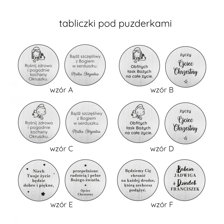 Pamiątka Chrztu Świętego - puzderka z masy perłowej na pierwszy ząbek i pukiel włosów - PCS003