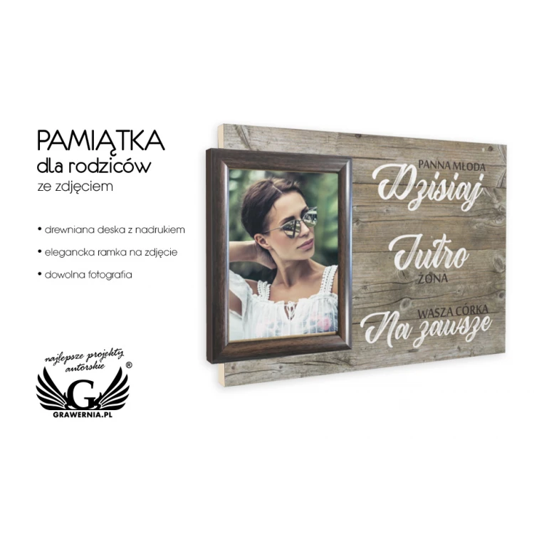 Pamiątka dla rodziców ze zdjęciem - PDR004